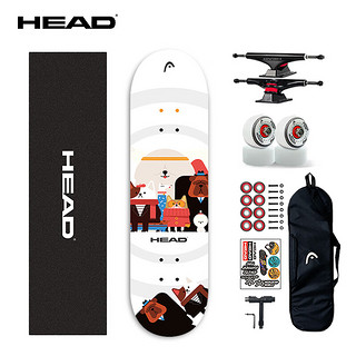 PLUS会员：HEAD 海德 滑板专业板成人四轮双翘板青少年刷街代步公路板B006001 绅士家族