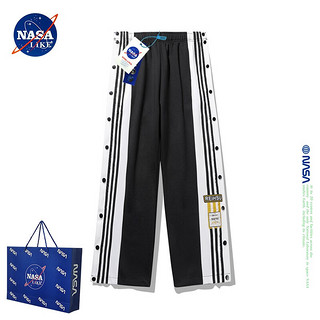 NASA LIKE官方潮牌美式排扣裤  NASA联名-黑色