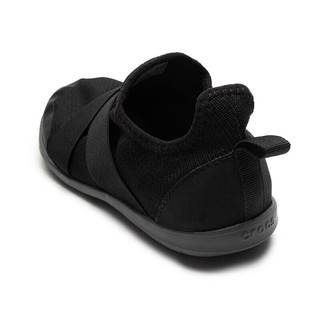 crocs 卡骆驰 休闲鞋女鞋 夏季户外低帮潮流时尚复古一脚蹬耐磨舒适透气运动鞋 204887-001 黑色 W8/38-39