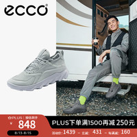 ecco 爱步 运动鞋男 新款袜套设计轻便缓震跑步鞋男百搭 驱动820274 水泥灰82027402379(男鞋) 42