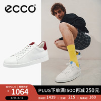ecco 爱步 休闲鞋男鞋 新品低帮百搭系带潮流板鞋 街头轻巧521304 白色/深酒红52130452382 42