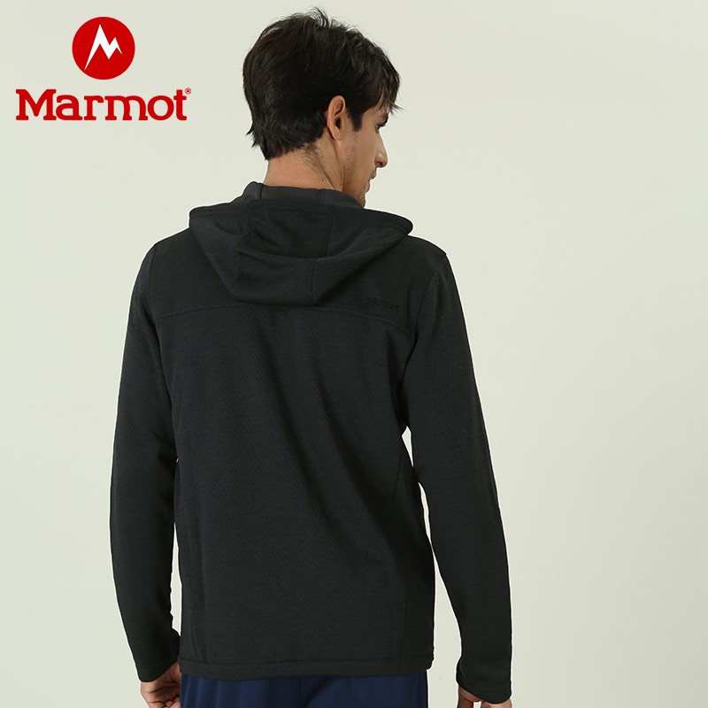 Marmot 土拨鼠 抓绒衣秋冬户外休闲商务保暖针织衣男士开衫抓绒衣