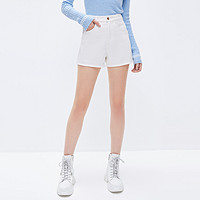 限尺码：MISS SIXTY 2023夏季新款女士牛仔短裤纯棉高腰直筒裤白色简约清新