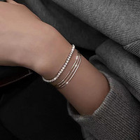 MOEFI 茉妃 s925纯银三层蛇骨手链简约冷淡风小众设计高级感气质个性手饰