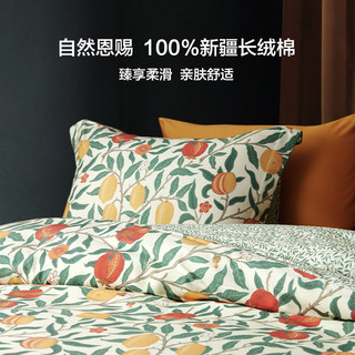 MINE/寐Morris&Co新疆长绒棉床上四件套纯棉全棉印花轻奢床单硕果