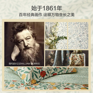 MINE/寐Morris&Co新疆长绒棉床上四件套纯棉全棉印花轻奢床单硕果