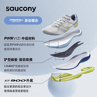 saucony 索康尼 全速SLAY男女跑步鞋竞速训练跑鞋碳板运动鞋灰兰40