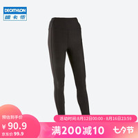 DECATHLON 迪卡侬 健身裤高腰提臀紧身瑜伽裤速干透气WSSL经典黑（哑光质感）XL