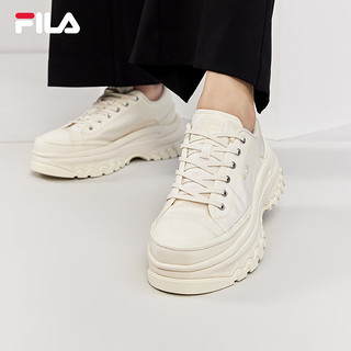 FILA斐乐官方LAVA女鞋夏季帆布鞋休闲鞋板鞋小白鞋运动鞋黑色鞋子