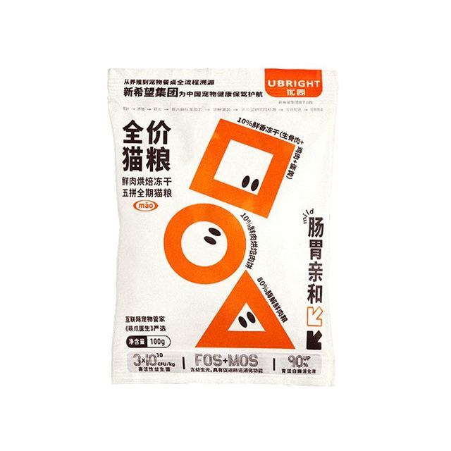 U-BRIGHT 优朗 五拼烘焙猫粮试吃装 500g