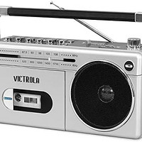 Victrola 迷你蓝牙 Boombox 带磁带播放器、录音机和Am/FM 收音机