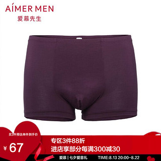 Aimer 爱慕 MEN 爱慕先生 NS23S11 男士中腰平角内裤 紫色 170/85/S