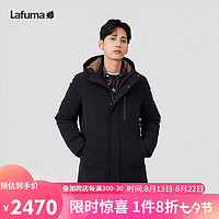 Lafuma 乐飞叶 户外2022冬季防风蓄热保暖中长羽绒服男士鹅绒防寒外套 LMJU2DH95 锆石黑BK 180/100A