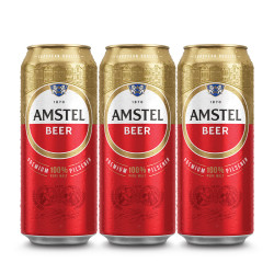 Heineken 喜力 AMSTEL 红爵 黄啤 500ml*3听