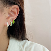 MOEFI 茉妃 925银针彩色C型耳圈三件套耳钉ins风少女甜美小众设计感耳环