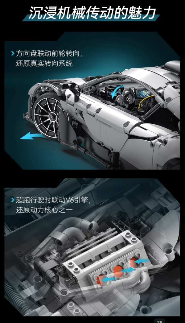 CaDA 咔搭 积木超跑赛车遥控玩具  C61503 梅赛德斯-AMGONE