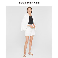 CLUB MONACO 摩纳哥会馆 女装亚麻混纺气质休闲简约白色直筒短裤
