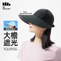 蕉下(beneunder) 防晒帽女遮阳帽防紫外线运动女士鸭舌帽 匀阔系列 漫暮黑 均码