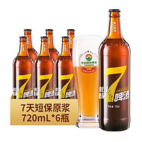 TAISHAN 泰山啤酒 泰山原浆 黄七标 啤酒 720ml*6瓶