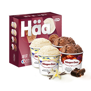 Häagen·Dazs 哈根达斯 冰淇淋四杯礼盒装香草巧克力味324g