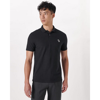 ABERCROMBIE & FITCH男装 美式复古休闲百搭通勤刺绣Logo纯色短袖Polo衫 324355-1 黑色 M (180/100A)