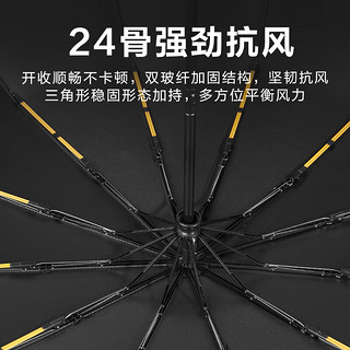 惠寻 京东自有品牌 24骨自动雨伞 大号折叠黑胶晴雨两用伞 黑色