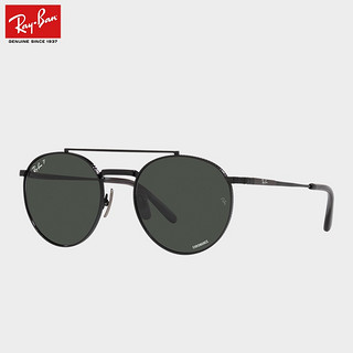 RayBan雷朋太阳镜2022新品钛材不规则双梁复古潮偏光墨镜0RB8237 3141K8黑色镜框 尺寸53