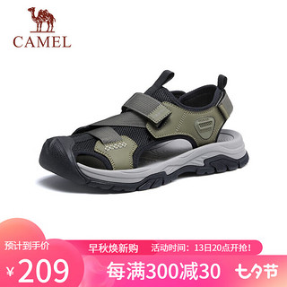 CAMEL 骆驼 男士户外休闲运动凉鞋包头洞洞沙滩鞋 G13M076014 浅绿/黑 42