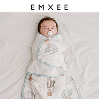 EMXEE 嫚熙 婴儿襁褓睡袋春秋款宝宝防惊跳神器新生儿纱布防踢被