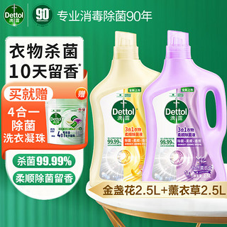 Dettol 滴露 柔顺除菌液 2.5L+2.5L