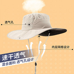 DECATHLON 迪卡侬 帽子男潮夏季线太阳帽 深黑灰_  防晒UPF50+ L（60cm）