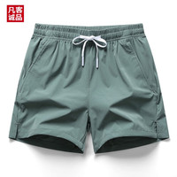 凡客诚品男士薄款冰丝短裤青年速干沙滩裤休闲五分裤 军绿 4XL