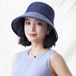 677888 帽子女夏天韩版潮流遮阳帽防晒太阳帽可折叠棉麻时尚中年旅游出游大帽檐