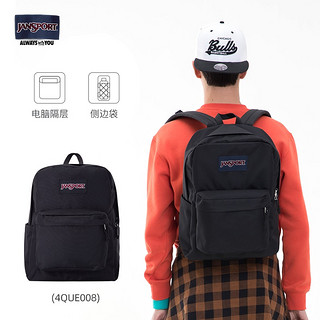 JANSPORT 杰斯伯 双肩包男旅行背书包女休闲学生校园情侣 4QUE008爵士黑-侧袋+隔层