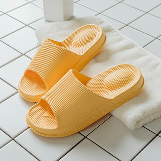 UTUNE 优调 XT355 男女款浴室拖鞋 脚跟按摩款 黄色 34-35