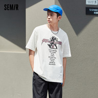 森马 Semir短袖T恤男个性卡通字母印花2022夏季新款帅气减龄男生上装潮