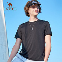 CAMEL 骆驼 户外短袖男运动上衣2023年夏季吸汗透气百搭圆领情侣速干T恤