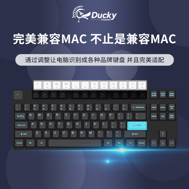 Ducky 吉利鸭 ZERO经典黑 德国进口 cherry樱桃轴 游戏键盘 经典黑87