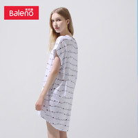 Baleno 班尼路 纯棉t恤女个性英文满地印花长款T恤女潮流休闲短袖上衣女