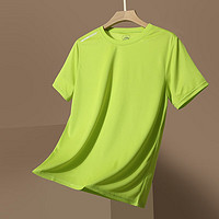 真维斯户外运动冰丝短袖t恤夏季青少年网眼薄款速干半袖男 绿色 M体重80-100斤