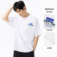 马克华菲蛋糕字母印绣结合短袖T恤男夏季款廓版宽松休闲潮上衣