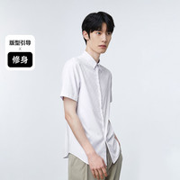 太平鸟男装 老花衬衫男2023年夏季新款修身短袖衬衣男