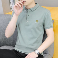 ROMON 罗蒙 【棉】2023新款POLO衫男夏季修身商务刺绣简约短袖T恤上衣