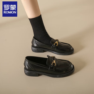 ROMON 罗蒙 【罗蒙】2023春季新款  乐福鞋小皮鞋厚底鞋休闲鞋小众跟鞋复古英伦风