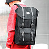 双肩背包旅行包书包 多款可选 黑色细条纹-超能装大背包