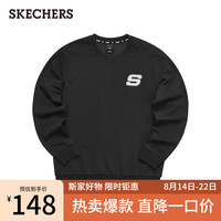SKECHERS 斯凯奇 卫衣女情侣装外穿圆领长袖上衣运动外套L321U138 (常规款)碳黑/0018 165/84A/S