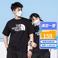 The North Face北面T恤春夏新款棉质大logo宽松透气休闲运动短袖套头衫上衣 JK3/黑色/宽松版型 S/165