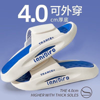 俞兆林（YUZHAOLIN）2023新款夏天外穿室内家居用洗澡厚底防滑高级感凉拖鞋女SY 白蓝色 40-41