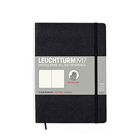 LEUCHTTURM1917 商务日记本手帐送礼办公学习记事本A5中开点格笔记本黑色软封皮123页324804