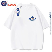 NASALIKE潮流短袖t恤男女夏季纯棉打底衫宽松潮牌半袖体恤上衣情侣装 小熊白 M